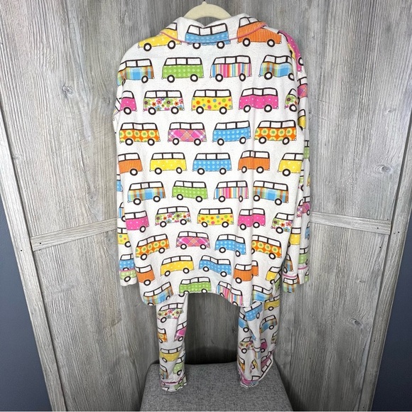 P.J.Salvage flannel Pajama Set Vintage Busses - Picture 5 of 8